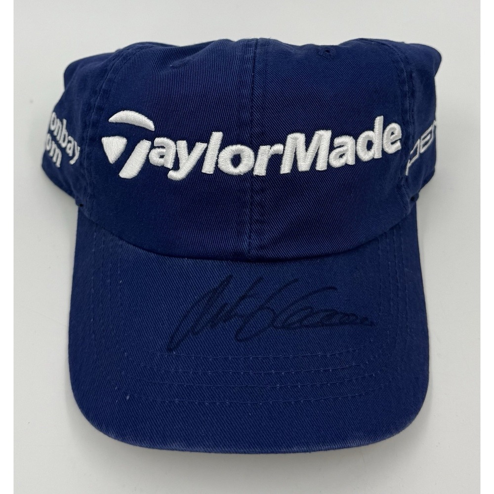 Retief Goosen Signed‎ Autographed Taylormade Blue Cotton Ahead Golf Hat Cap NEW